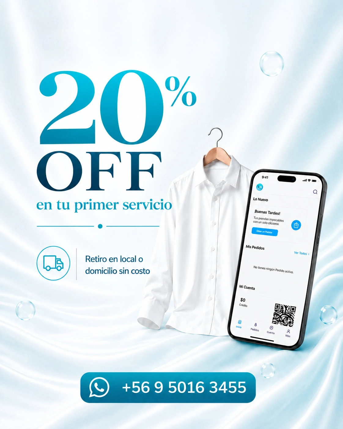 Obtén el 20% en tu primer servicio.