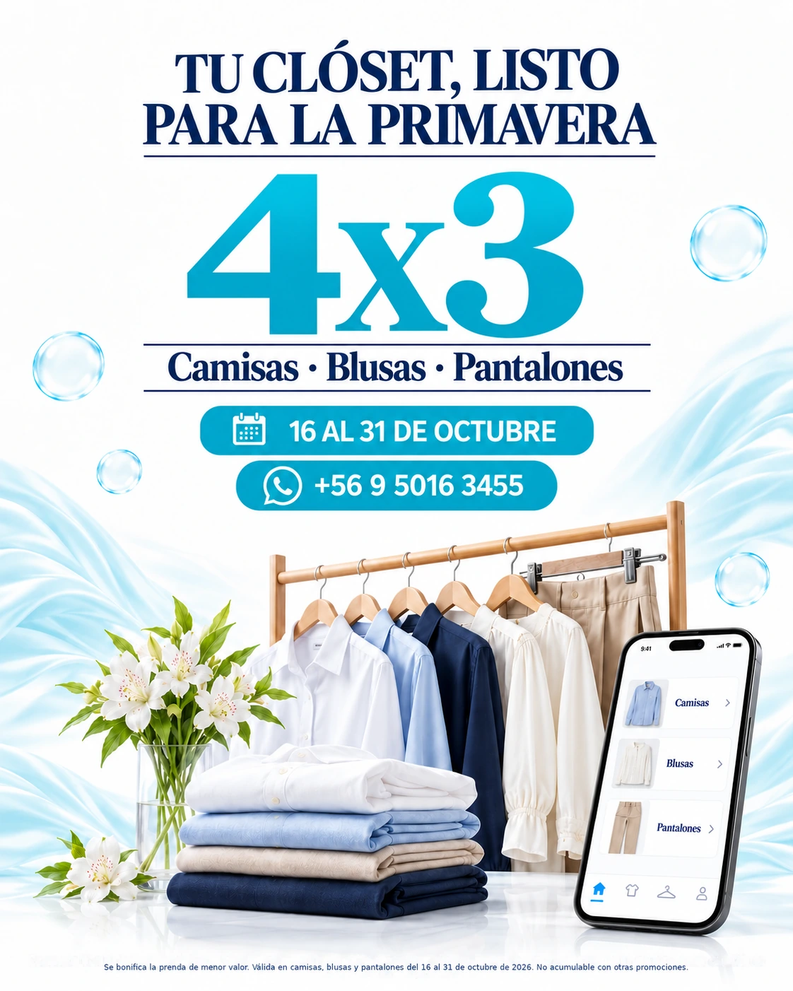 4x3 en camisas, blusas y pantalones, del 16 al 31 de octubre.